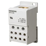 Распределительный блок Siemens 1-пол.,250A, 690V, ввод: 1X35-120мм2, выход: 2X2,5-25 + 5Х2,5-10мм2 на din рейку