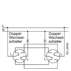 Схема подключения двухклавишного проходного выключателя Siemens - два двухклавишных проходных выключателей 5TA2118