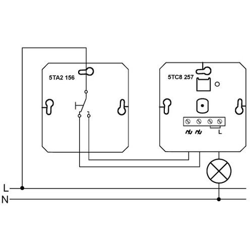 Рисунок D. Схема подключения Светорегулятора Siemens в паре с переключателем