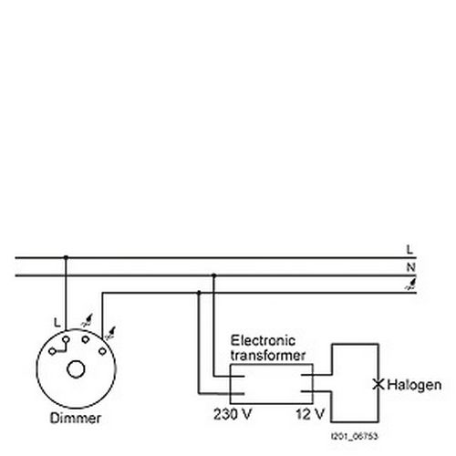 Схема подключения светорегулятора 800 Вт, для работы с электронным трансформатором.