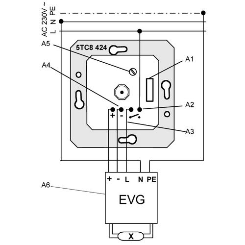 Рисунок A. Схема подключения потенциометра Siemens 5TC8424